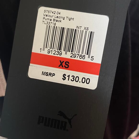 NEW FENTY PUMA BY RIHANNA Velour Lacing Tight Leggings Black Size XS - Picture 9 of 10